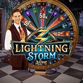 Lightning Storm live game with host and wheel